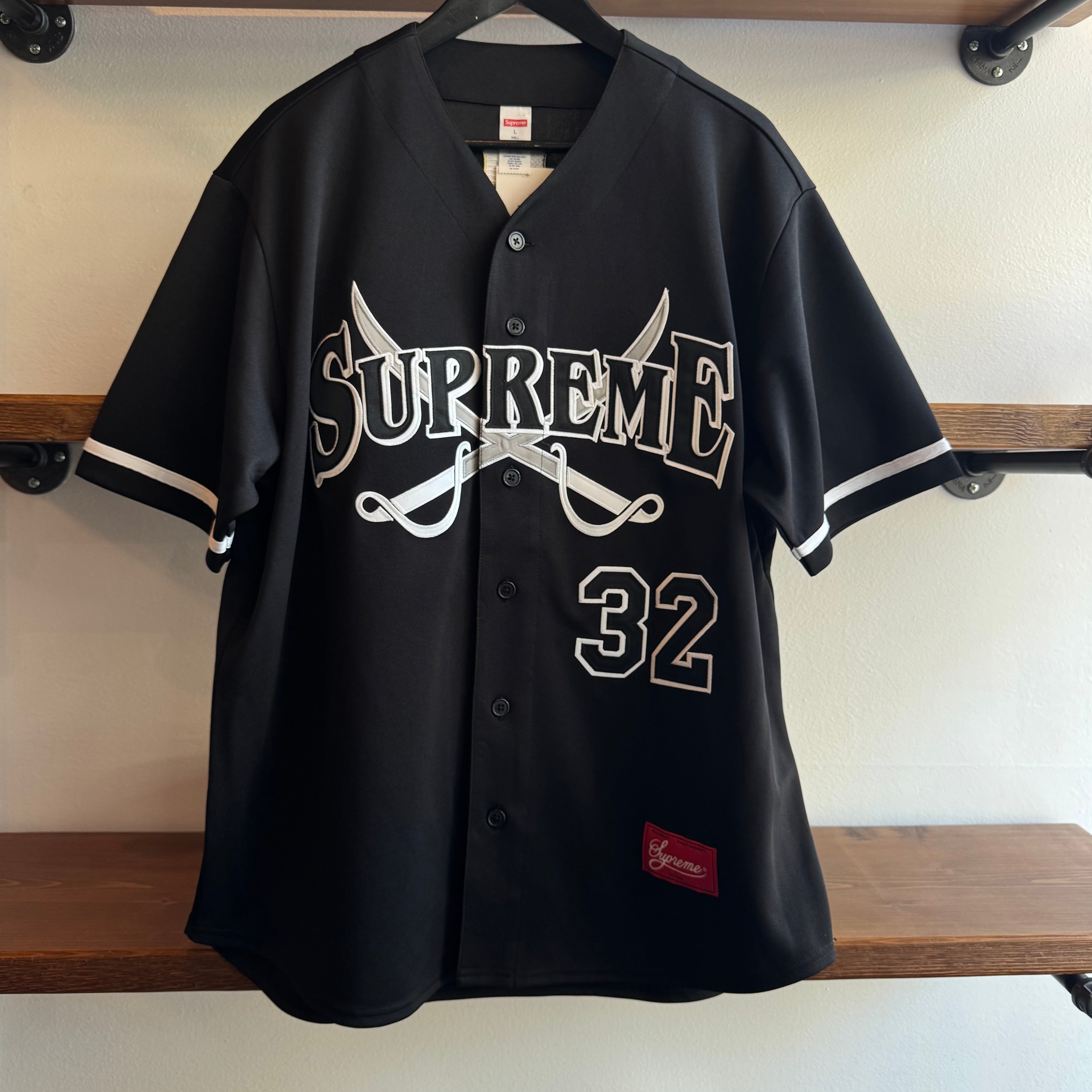 Supreme Swords Baseball Jersey Black | Full Court Online